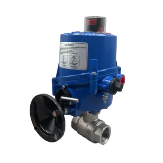 2 Piece Direct Mount Ball Valve Full Bore BSP KV-L20 Double Acting Electric Actuator - KV-L20 ELE/DA