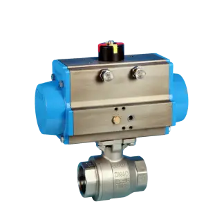 2 Piece Direct Mount Ball Valve Full Bore BSP NTC KV-L20-PNU/DA Double Acting Pneumatic Actuated (Air/Air) NTC KV-L20-PNU/SA Single Acting Pneumatic Actuated (Air/Spring)