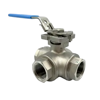 NTC KV-L50 3-Way Direct Mount Ball Valve L-Port Screwed BSP/NPT